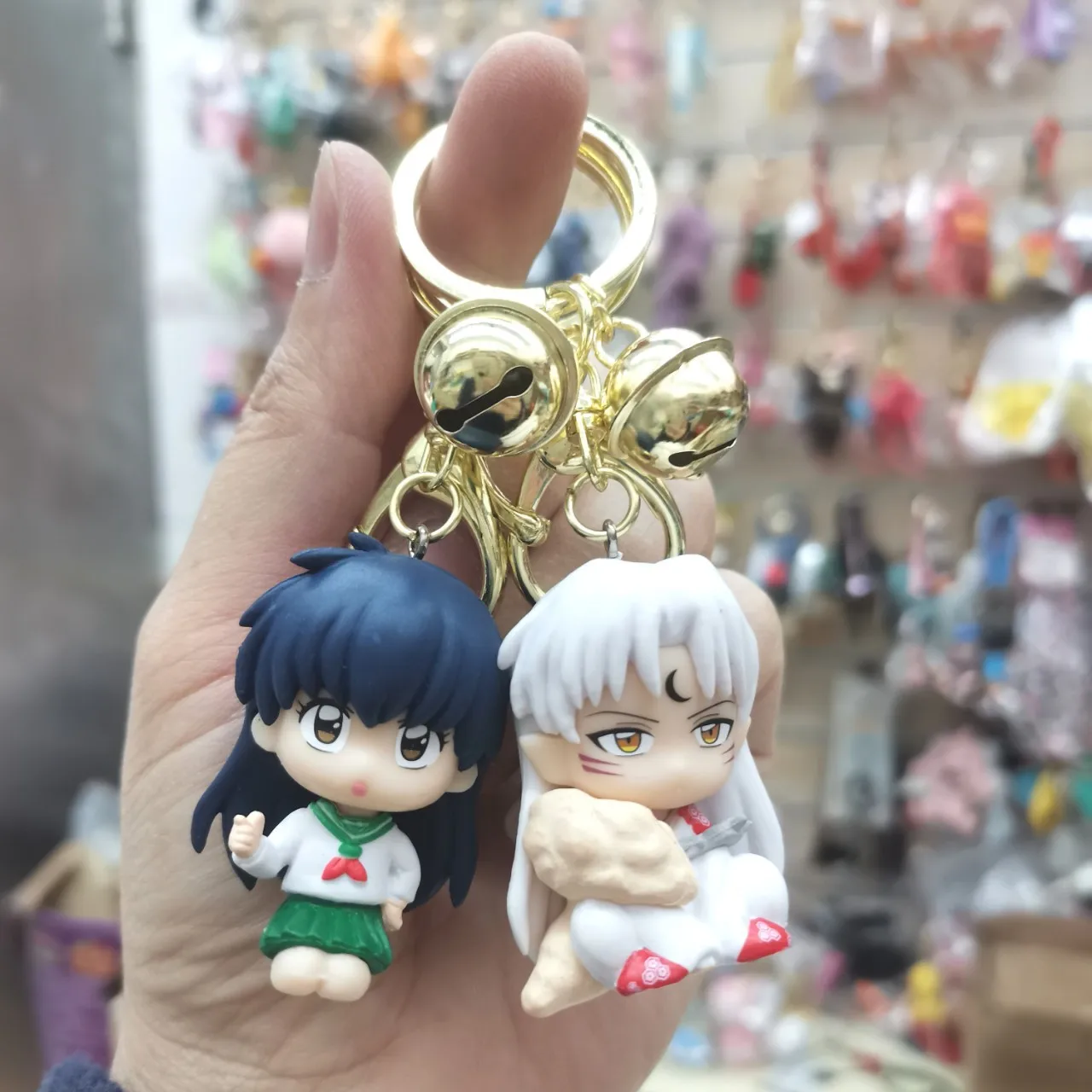 Anime Inuyasha Sesshoumaru Higurashi Kagome Kikyo Cartoon Character Model Pendant Key Chain Cosplay Props