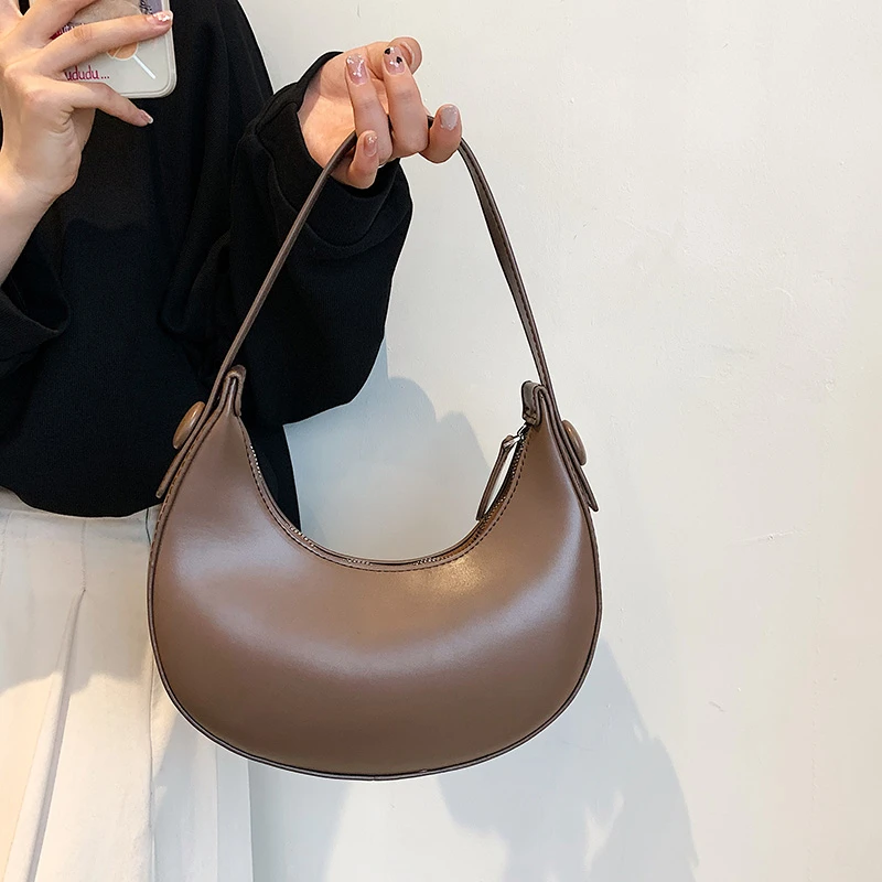 2022 Fashion Armpit Bags for Women Cute Half Crescent Bag Leather PU Purses and Handbags Designer Shoulder Bag Small Hand Bag