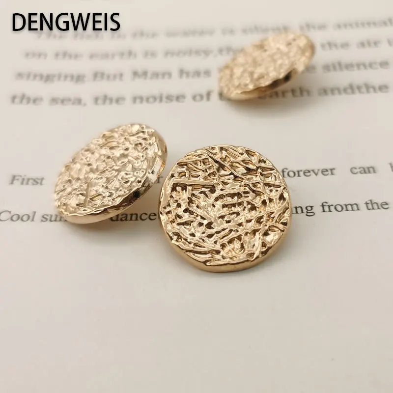 Gold runde flache Retro Metall knöpfe für Kleidung Mantel Jacke Anzug Blazer dekorative DIY handgemachte Näh knöpfe für Kleidung neu – Detail 2