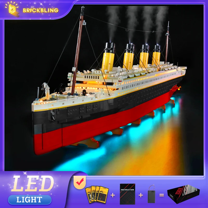 Brick Bling LED light model 10294 is suitable for Titanic building block gifts (including lighting accessories only)