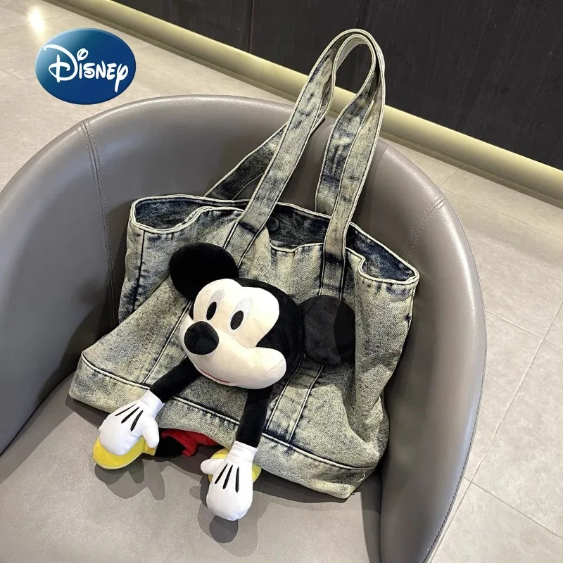 

Disney Mickey New Women's Handbag Large Capacity Doll Fashion Women's Shoulder Bag High-Quality Cartoon Casual Luxury Tote Bag