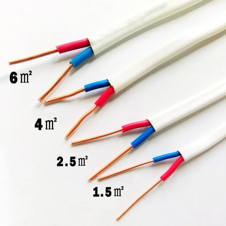 

Кабель жесткого провода 100 м BVVB 2*2,5 с квадратной оболочкой, силовой белый кабель для улучшения дома, 13awg, двухжильный белый жесткий провод