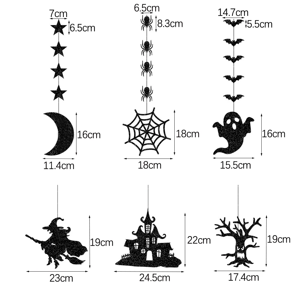 Halloween Banner Girlande Kürbis Geist Fledermaus Wirbel Decke hängen Ornament glücklich Halloween Dekoration Hoilday Party liefert – Detail 1