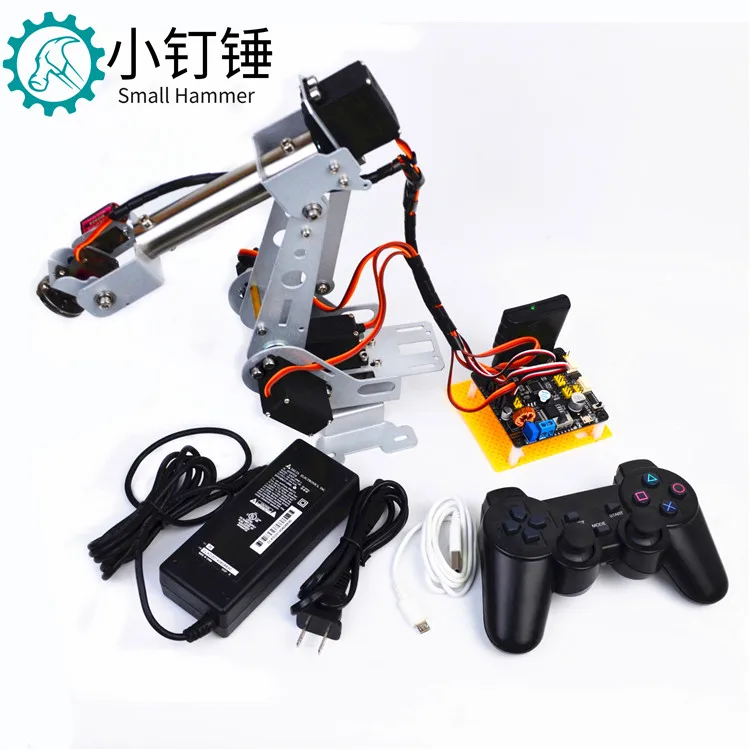 Arduino remote control PS2 remote control stainless steel mechanical arm Six degrees of freedom 6DOF robot