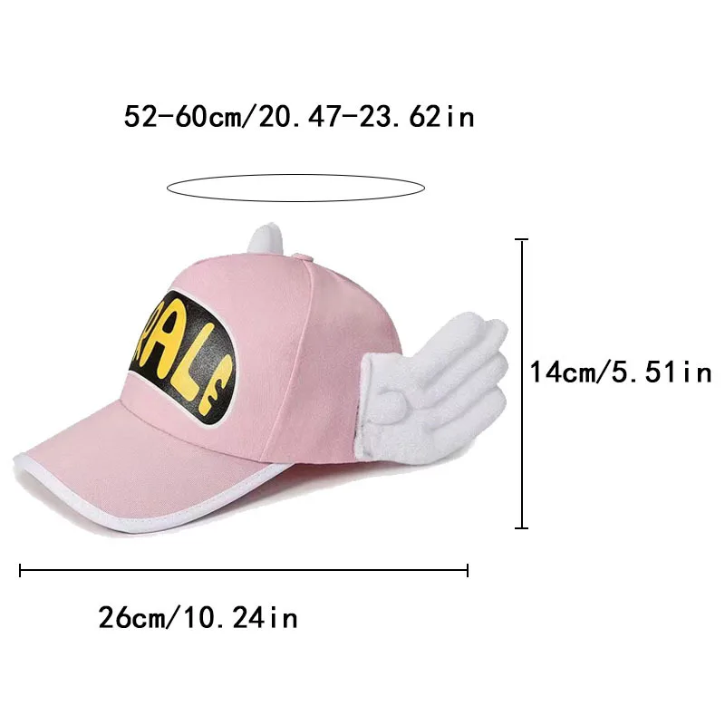 1 Stück, süße Arale-Cartoon-Baseballkappe mit Plüschflügeln – Anime IP Casual Trendy Hat. – Detail 6