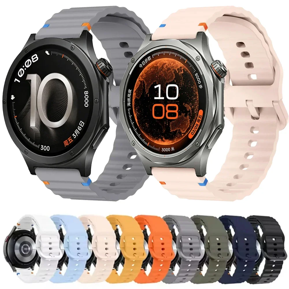 18/20/22mm Wave Silicone Strap for OPPO Watch X3/S/X3 Mini Comfortable Bracelet Band For Oneplus Watch 4/Lite/3 43mm Accessories