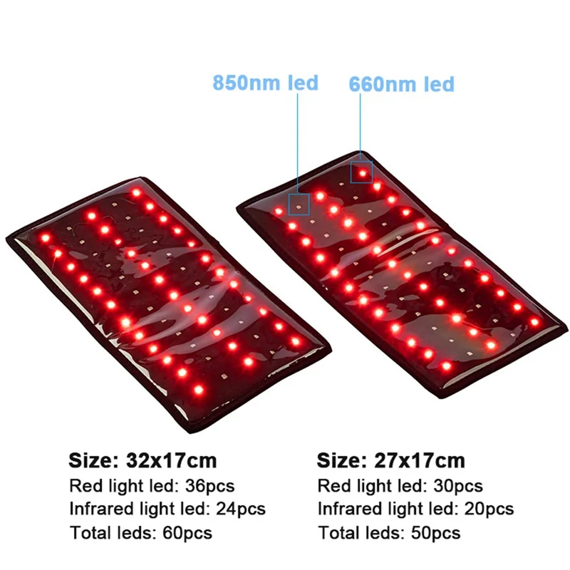 LICE-LED Arms Slimmer Pads 660Nm850nm 근적외선 적색광 치료 장치 통증 완화를 위한 적색광 랩 US 플러그