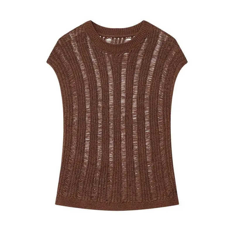 

Женский вязаный ажурный круглый пуловер Ne, тонкий осенний модный трансграничный пуловер E49027F