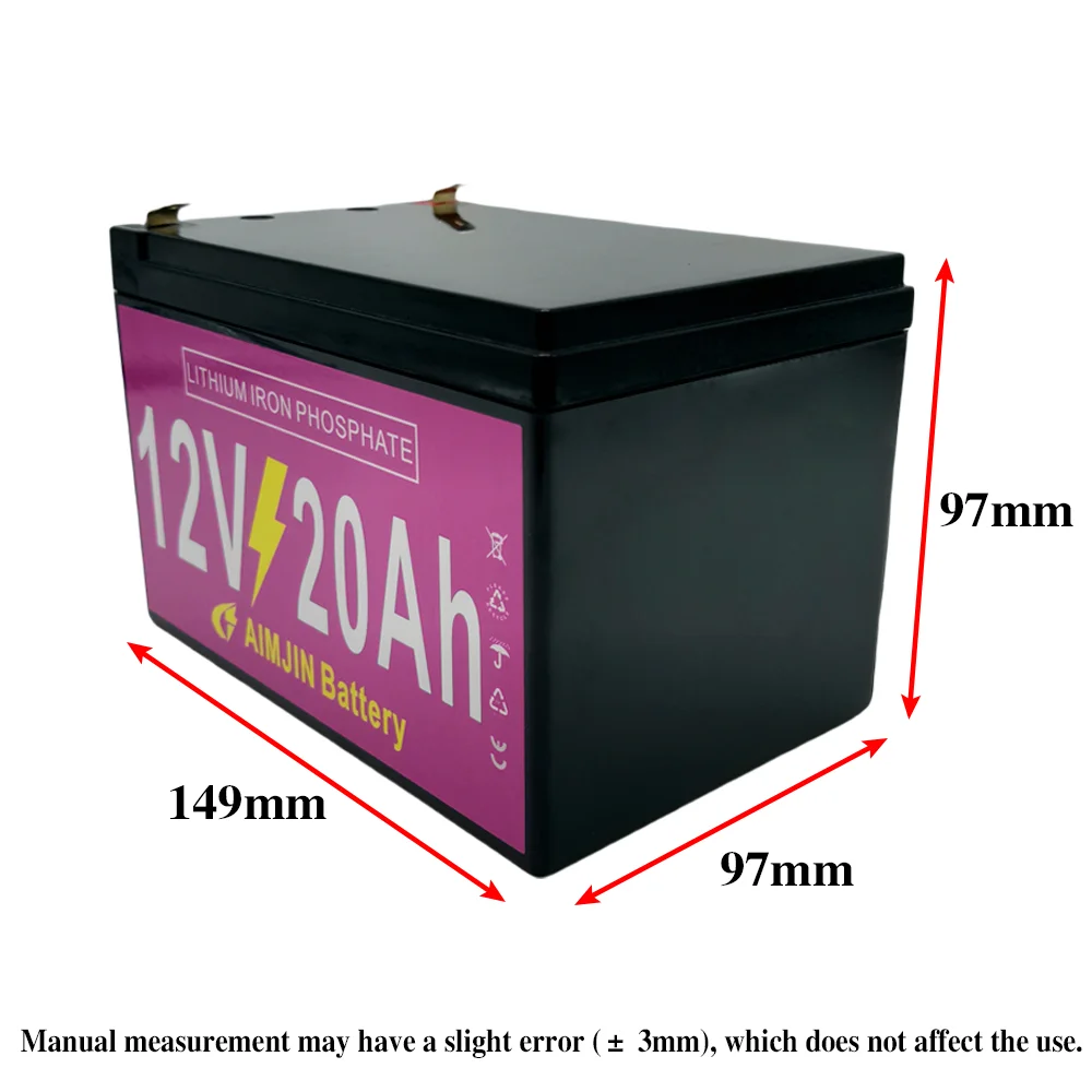 Baterai LiFePO4 12V 20Ah baru baterai Lithium besi fosfat Baterai BMS bawaan