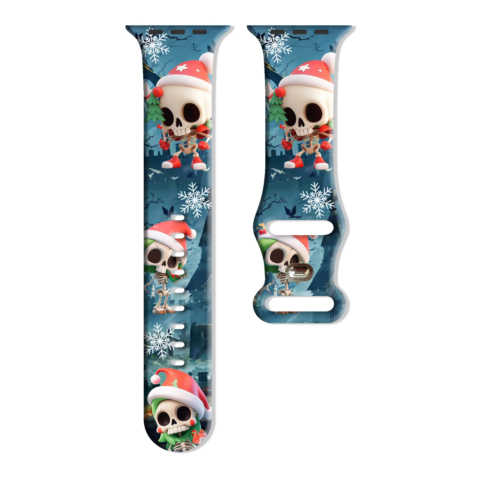 

Skeleton Christmas for Apple Watch 11 10 9 8 7 Silicone Band Replacable Bracelet for iWatch 46mm 42mm 41mm 40mm Watchband