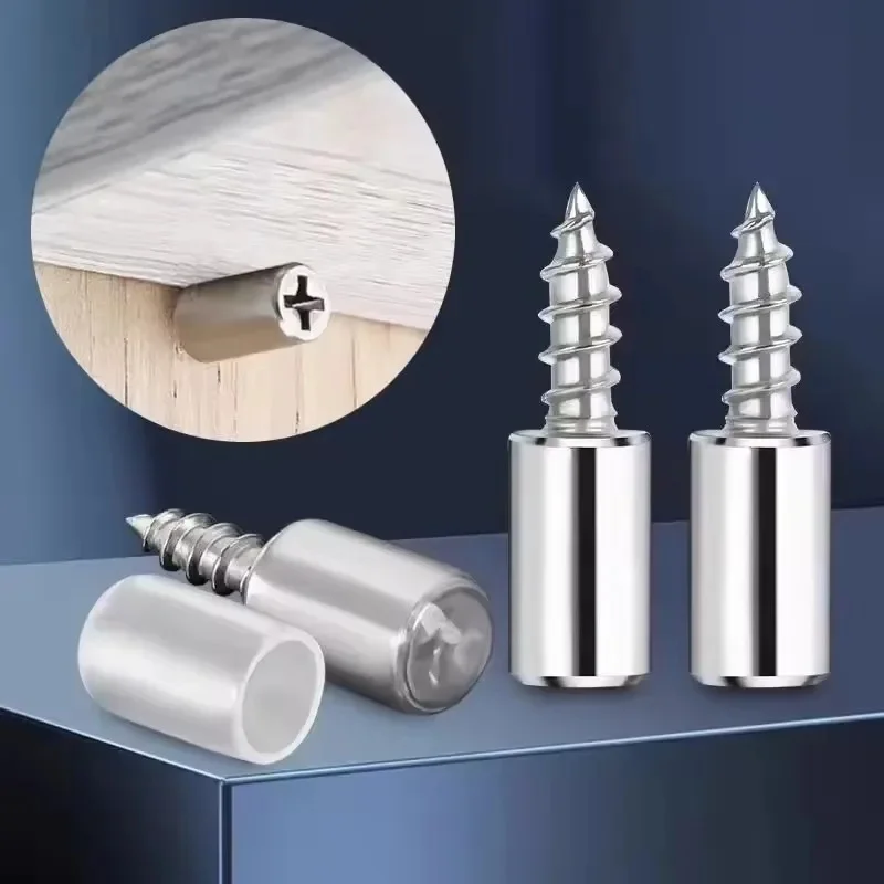 1/4/8set Cross Self-tapping Screw with Rubber Sleeve Laminate Support Homemade Cabinet Glas Hard Nonslip Partition Nail