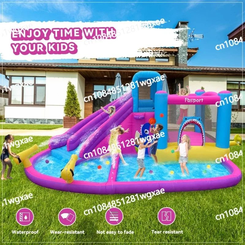 Dmuchany park wodny Bounce House, podwójna ściana bramkarza do wspinaczki, dmuchany zamek z dmuchawą powietrza o mocy 550 W