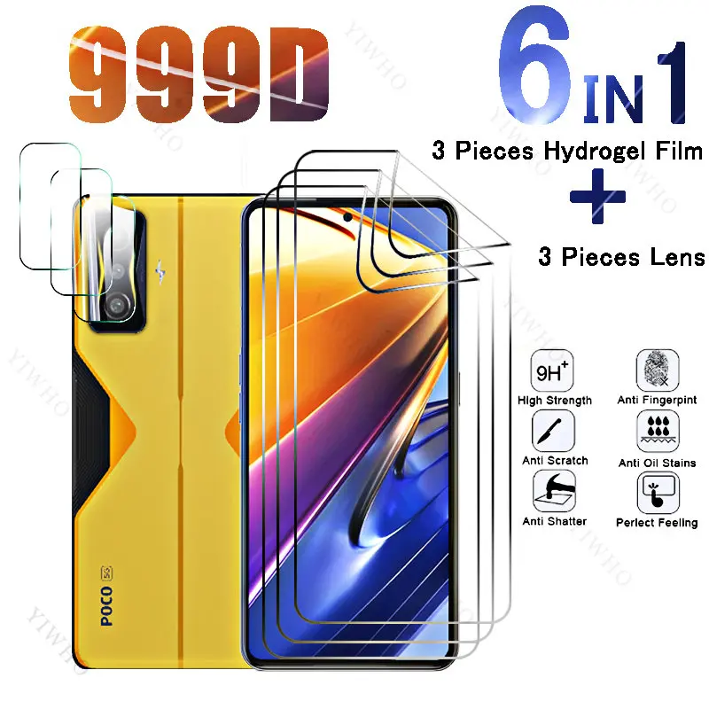 6in1 Full Cover Front Hydrogel Film for Xiaomi Poco F4 GT Safety Screen Protector for Xiaomi F 4 G T 21121210G 6.67