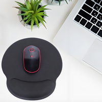Black Mousepad with Gel Wrist Support Ergonomic Gaming Desktop Mouse Pad Wrist Rest EVA Wristband Laptop Computer Keyboard Mouse