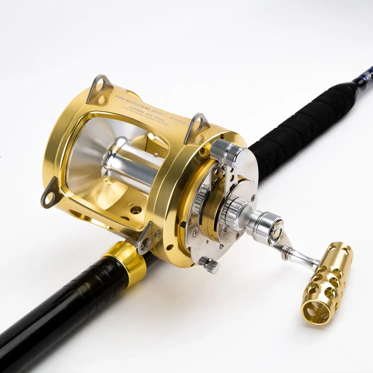 Topline Salzwasser Angeln Troll ing Rolle 50w 2 Schnellboot Ozean Tiefsee Carrete de Pesca Großwild Angel rolle Gold pulver 1St