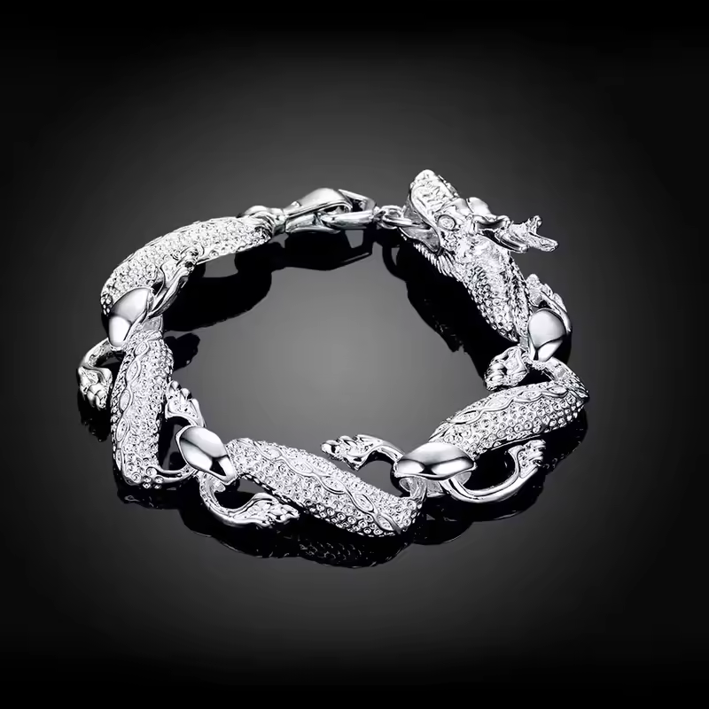 Fine 925 Sterling Silver Noble Nice Chain Solid Bracelet for Women Men Charms Party Gift Wedding Fashion Jewelry Hot Model - Image 16