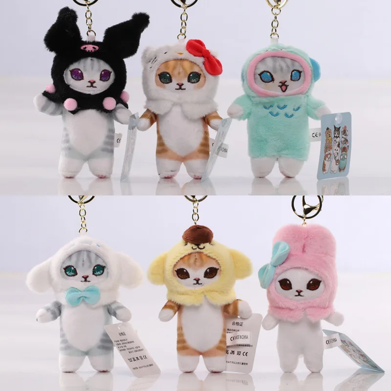 

Sanrios Shark Cat Series Kuromi Hello Kitty My Melody Cinnamoroll Cat Plush Toys Bag Decoration Pendant Christmas Gifts Keychain