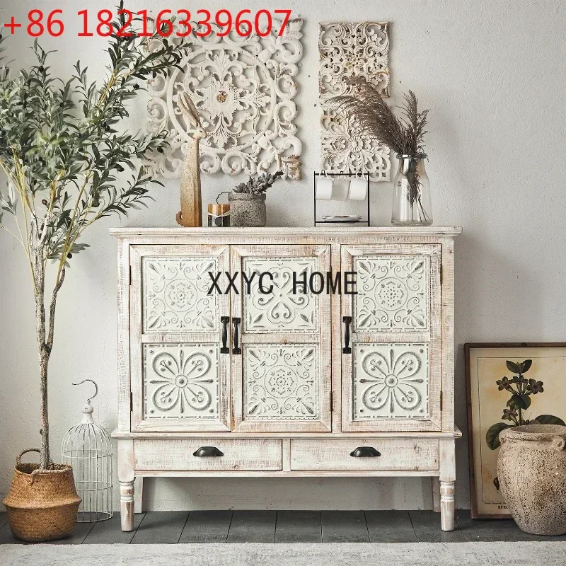 

TAO Solid Wood Sideboard Retro Cabinet Locker Storage Cabinet B & B Console Table