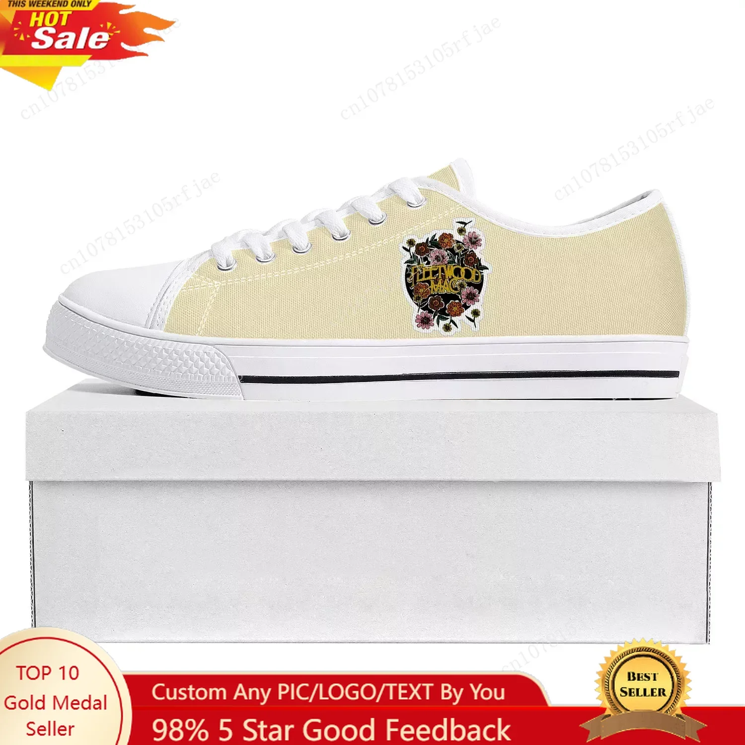 

Fleetwood Mac Pop Rock Band Low Top High Quality Sneakers Mens Womens Teenager Canvas Sneaker Couple Shoes Custom Shoe White