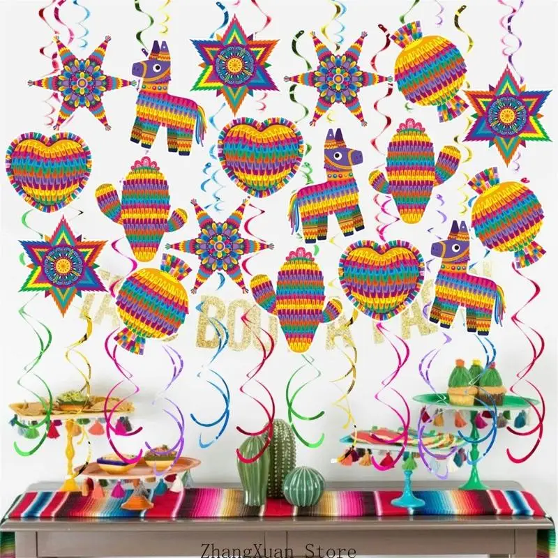Traditionelle mexikanische Stile, Spiralen, hängende Dekoration für Partys, Veranstaltungen und Festlichkeiten zum 5. Mai, 3 x – Detail 8
