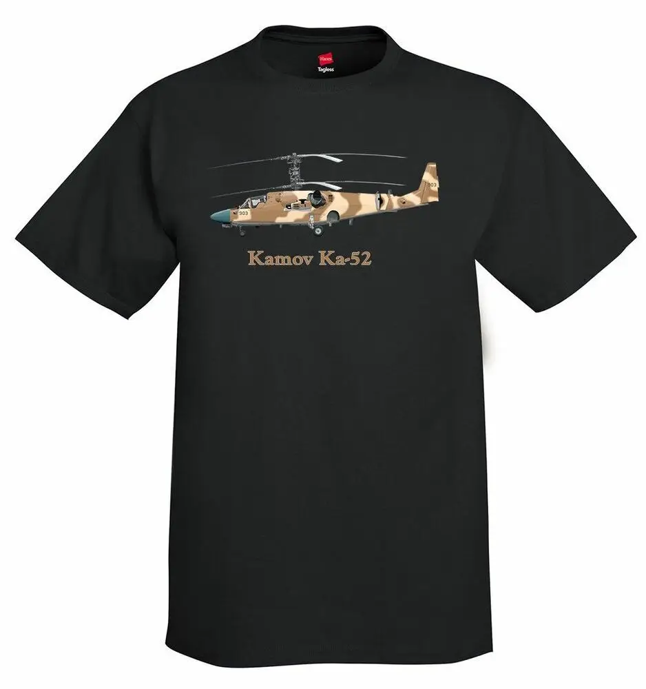 Soviet/Russian Kamov Ka-52 Alligator Attack Helicopter  T-Shirt Short Sleeve Casual 100% Cotton O-Neck Mens T-shirt Size S-3XL