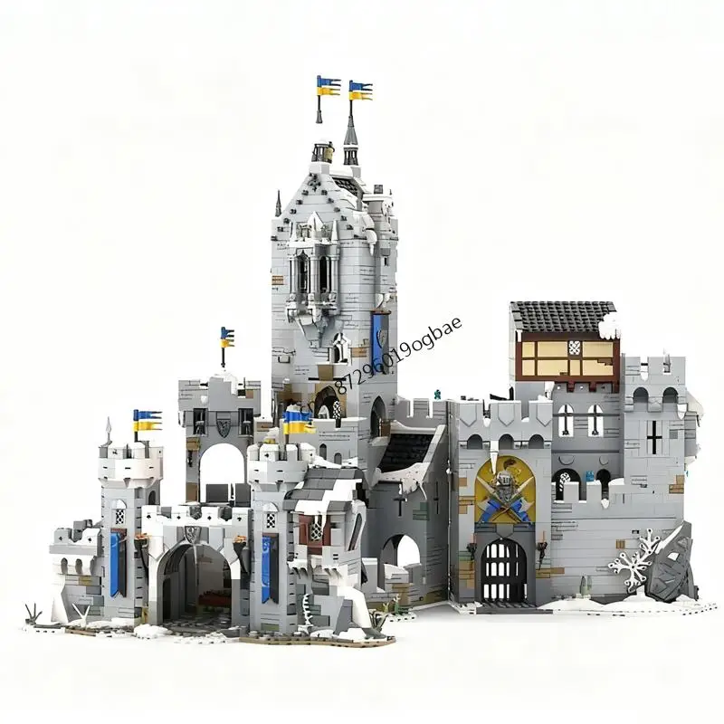 5315pcs MOC Medieval Street View MOC Black Falcon Mountain Fortress Castle Gate Model DIY creative ideas toy AssemblyPuzzle Gift