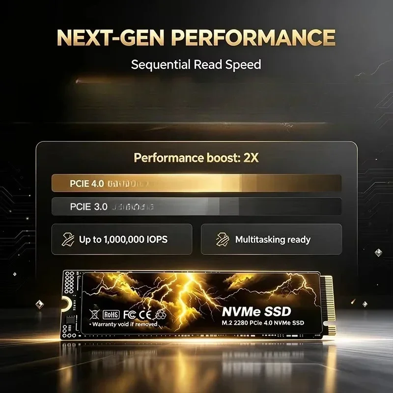 Internal M.2 2280 NVMe SSD 500GB 1TB 2TB PCIe 4.0x4 Solid State Drive Disk for Laptop Desktop PC Pro Max Unit Plus Edition