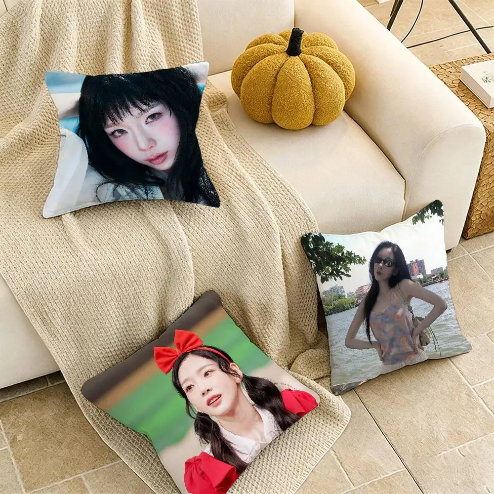 

K-POP Singer Kim T-Taeyeon Pillow Case Cushion Cover Throw Pillow Case For Car Sofa