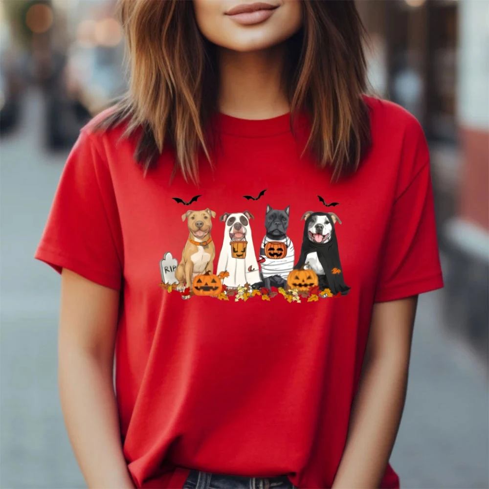 Halloween Honden T-shirt Halloween Thema Top Tee Spookhond Shirt Spookachtige Seizoen Ademende Kleding Leuke Hondenkleding Voor Vrouwen Mannen