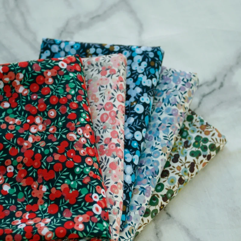 145x50cm Classics Pastoral Floral Poplin Cotton Fabric DIY Children's Wear Cloth Make Bedding Quilt Decoration Home Sewing Cloth