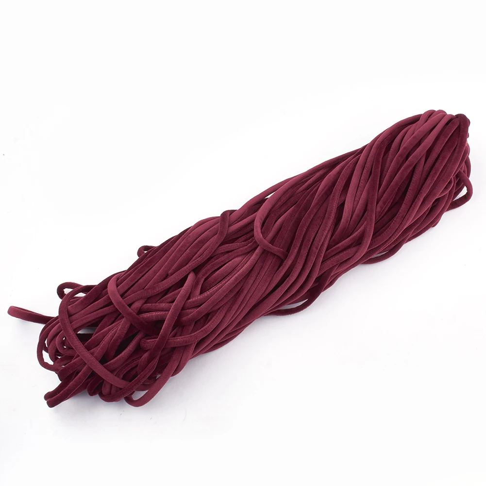 50m Velvet Cord String Velvet Ribbon Round Choker Cord Trim for Jewelry Making DIY Crafts Sewing Costume Decoration 6mm