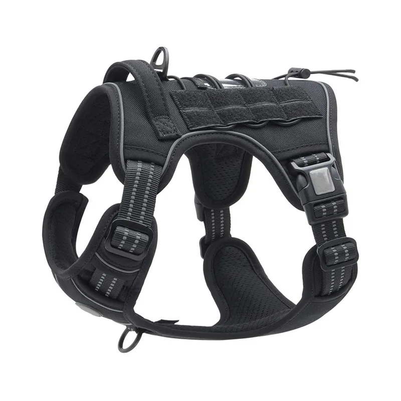 

Heavy Duty Nylon Tactical Training Dog Vest Harness Safety No Pull Reflective Breathable Pet Lead Set