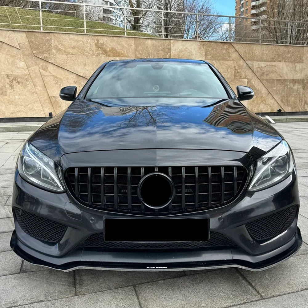 Front Grille Bumper Intake Hood Mesh Grid GT Style Grill For Mercedes Benz C W205 C205 S205 C180 C200 C250 C300 C43 2015-2018
