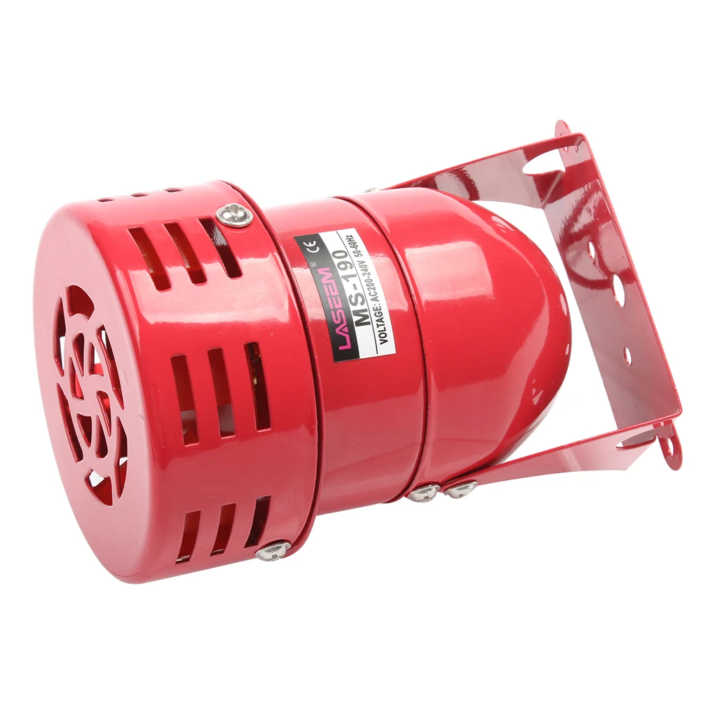 12V DC 24V DC 220V AC 110V AC Merah Mini Logam Motor Sirene Industri Alarm Suara listrik Waspada Terhadap Pencurian MS-190