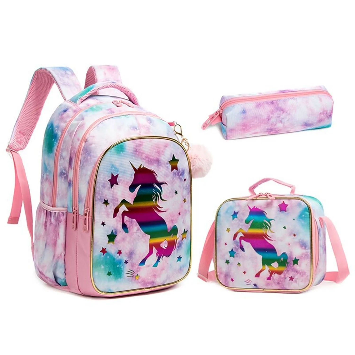 

Kids School Backpack Cute School Bags for Girls Bookbag for Elementary Kindergarten Students Travel Bag with Lunchbox and Penbag