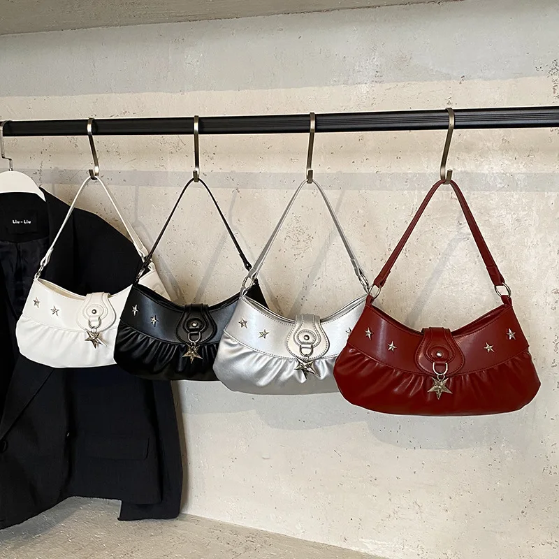 

Однотонная сумка подмышки 2025 года, шикарная женская сумка через плечо, повседневная сумка через плечо, минималистичная сумка «день-ночь», текстурированный слинг