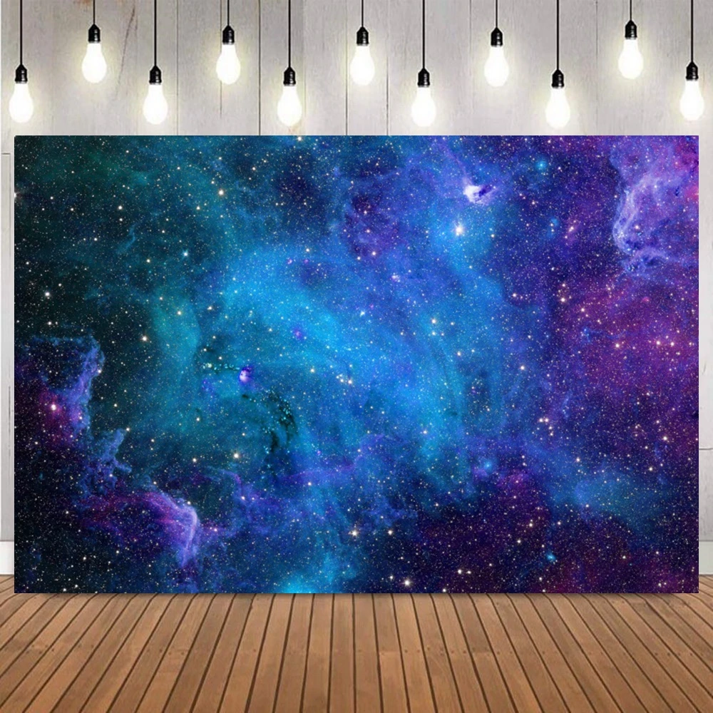 Universe Space Earth Planets Night Starry Sky Photography Background Moon Milky Way Star Baby Birthday Backdrop Photo Props