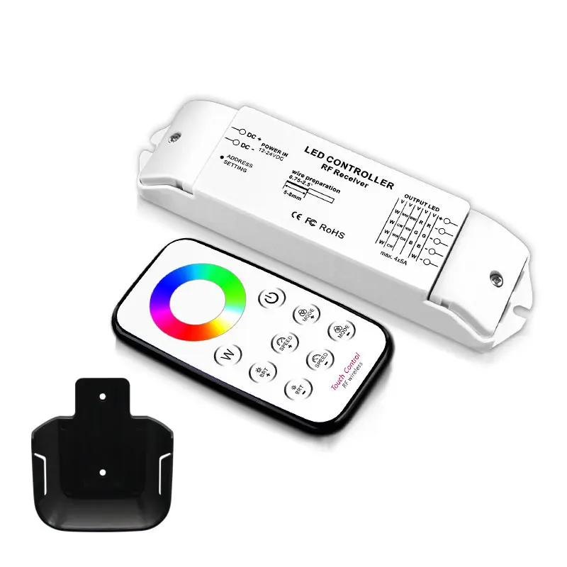 

Constant-voltage RGBW controller DC12-24VRF remote RF remote control with 10 change modes and 4096 gray levels per channel