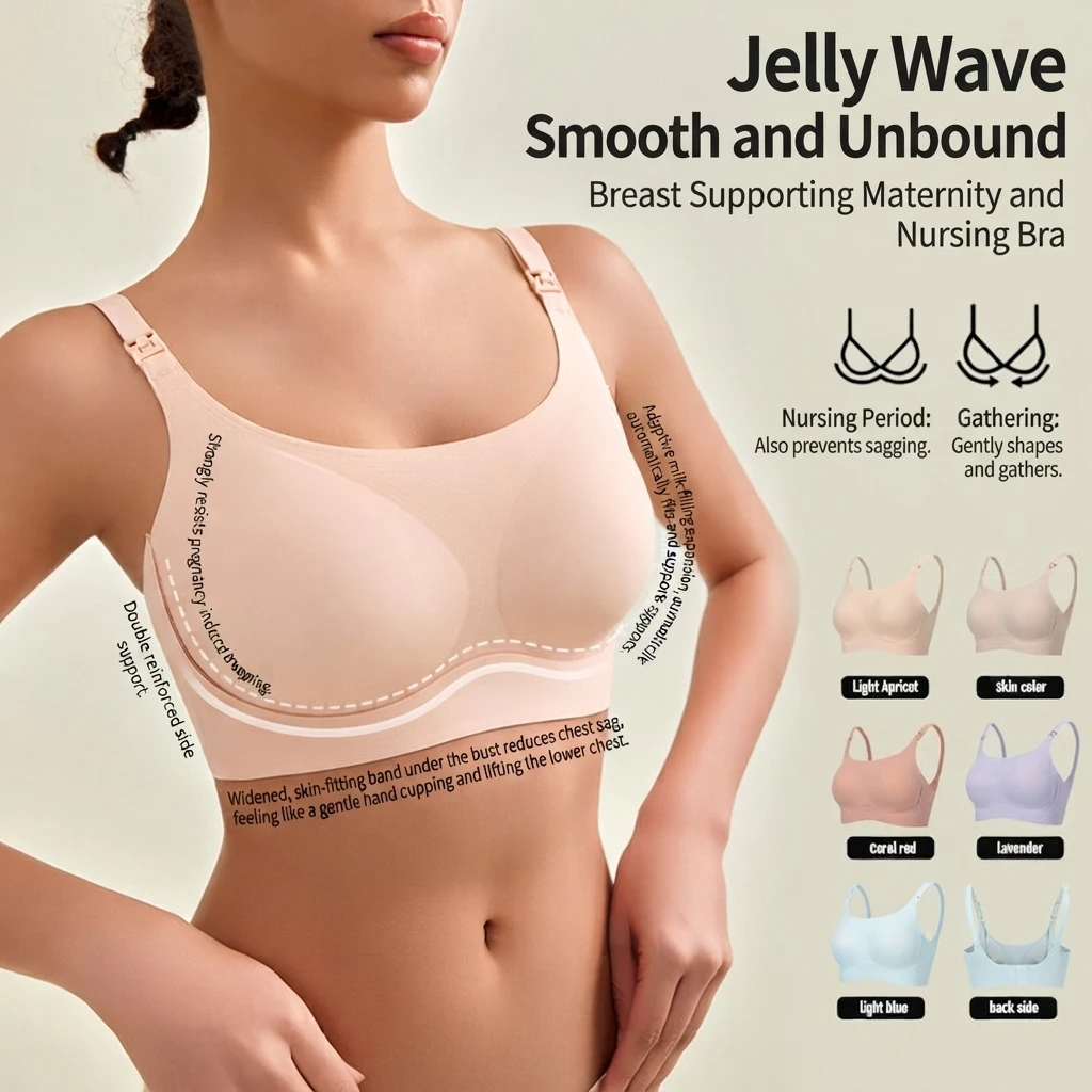Seamless Maternity Nursing Bra Wireless Push Up Gather Soft Support Anti Sagging Breathable Comfortable Underwear All Seasons