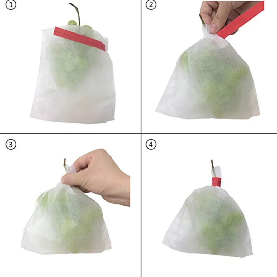 

50PCS Garden Fruit ProteFor ction Net Bags EffeFor ctive Cover Against Birds for Apples Peaches Pears Oranges and More