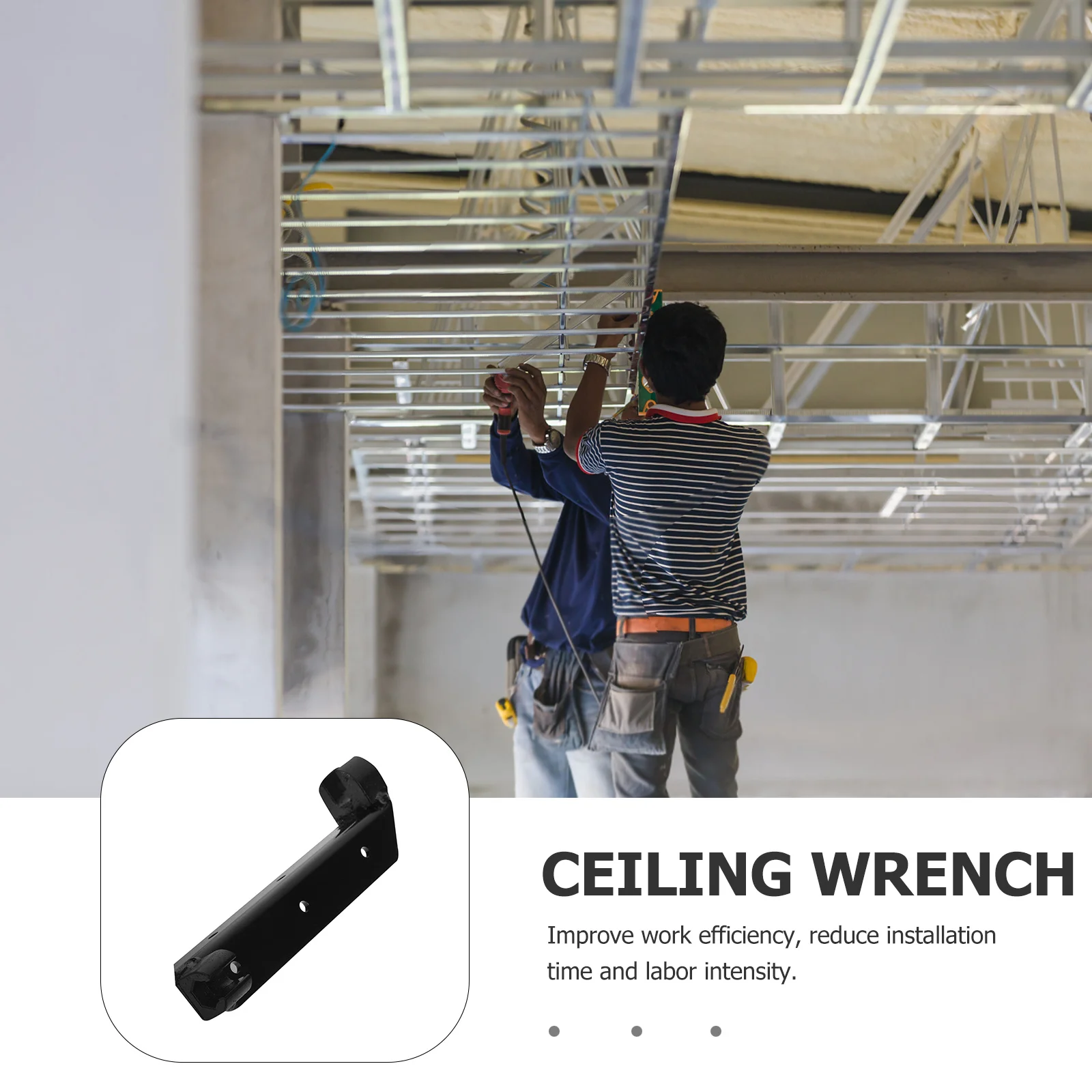 

Ceiling Socket Wrench Integrated Multi Function Tool Steel Construction Durable Wear Resistant Dual Head Design Easy