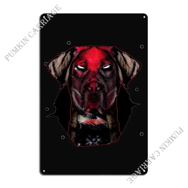 Red Hood Dog Metal Plaque Poster Club Bar Garage Home Wall Pub Tin Sign Poster