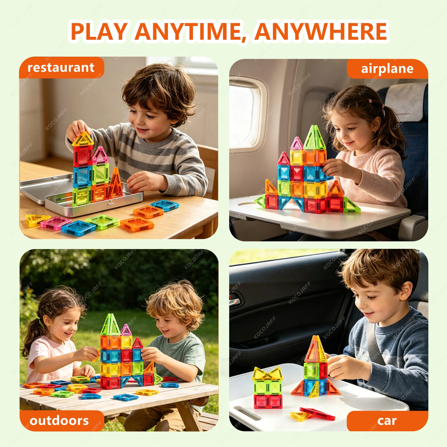 22/35/48pcs mini travel magnetic building block toys, children's building learning toys, ideal birthday gift, Random colors
