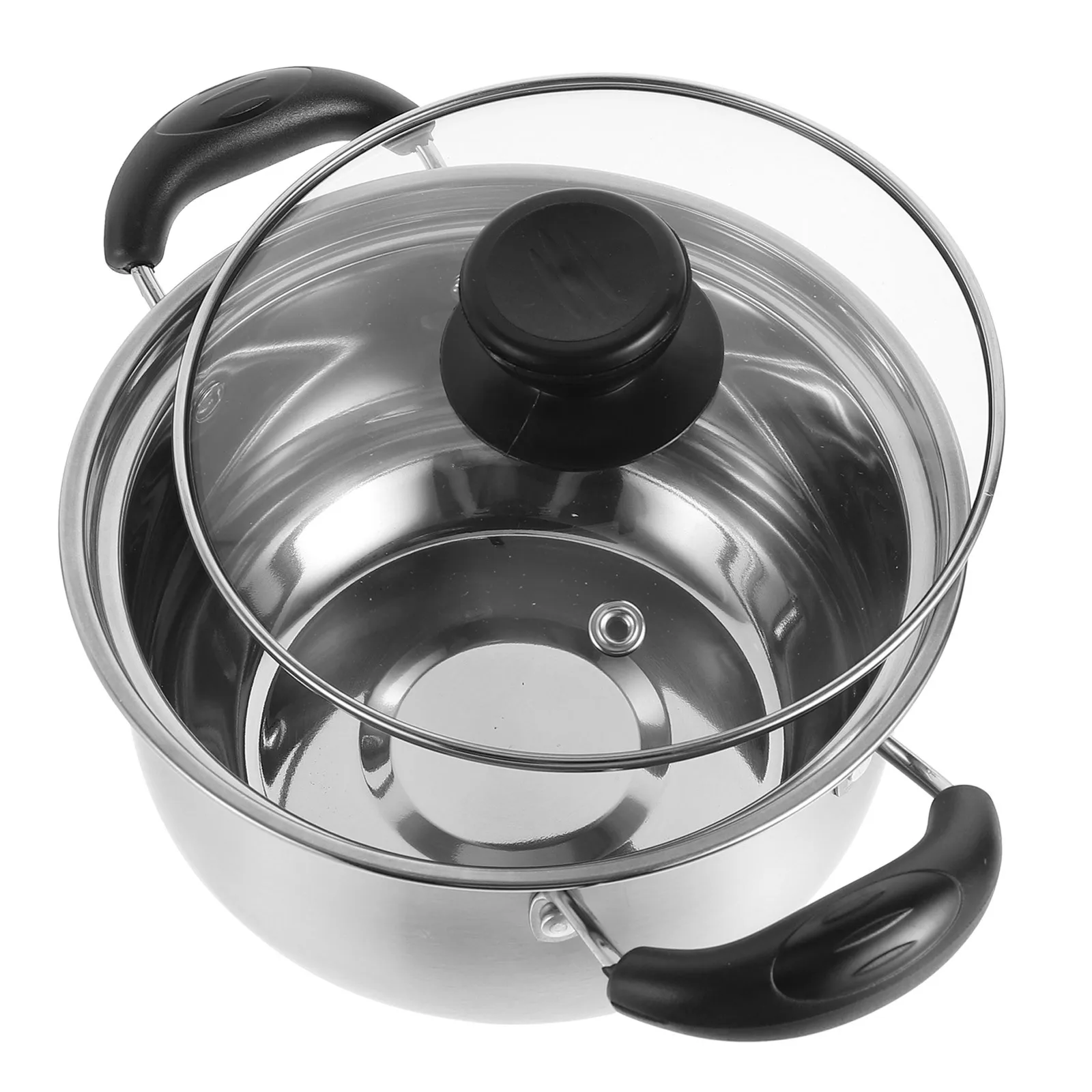 

Stainless Steel Soup Large Cooking For Kitchen Heat-Resistant Milk With Lid Dishwasher Safe Stockpot Stew Cookware Double