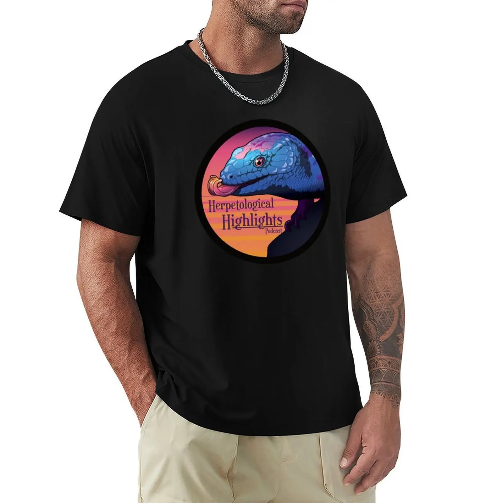 

Tiliqua scincoides - Blue-tongued Skink T-Shirt Casual Basic Short Sleeve T-Shirt