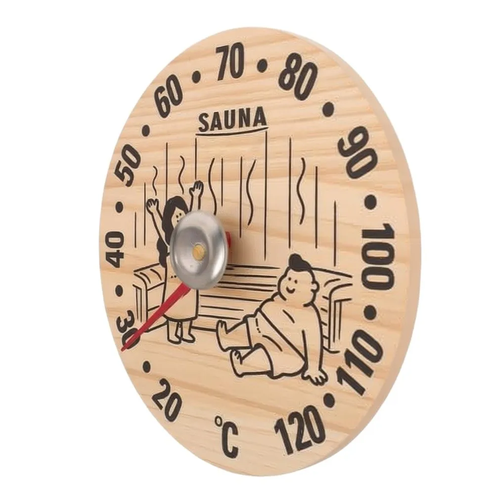 Wooden Sauna Thermometer Hygrometer 12x12cm For Battery Free Mechanical Temperature Humidity Gauge Wall Mounted For Home Spa For