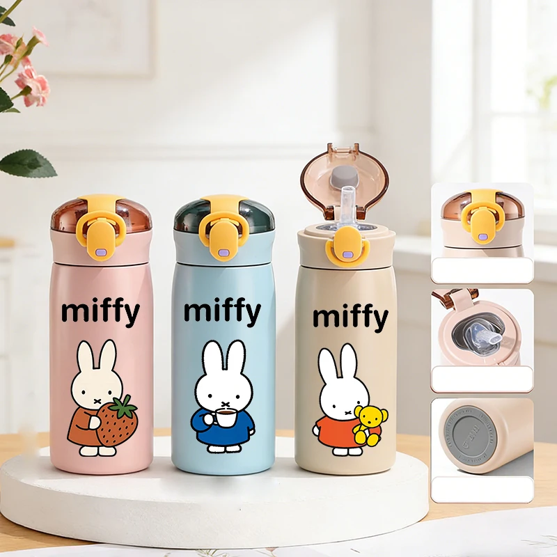 

460ML Miffys Thermos Cup Cute Stainless Steel Insulated Cup Girl Boy Cartoon Water Bottle Portable Outdoor Sport Water Cups Gift