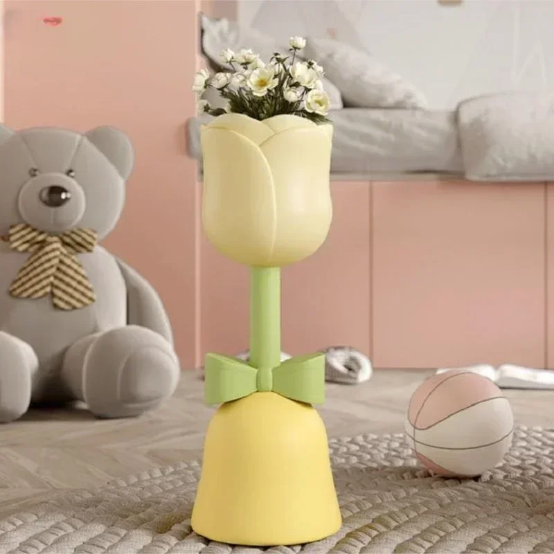Creativity Cream Wind Storage Floor Vase Flower Arrangement Home Ornament Living Room TV Cabinet Beside Bedroom Decorative Flow