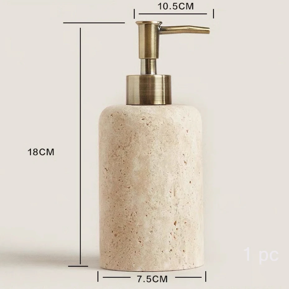 UMEUMI Travertine stone shower gel holder Shampoo dispenser Soap bottle hand sanitizer marbel bathroom kit accessor washroom INS