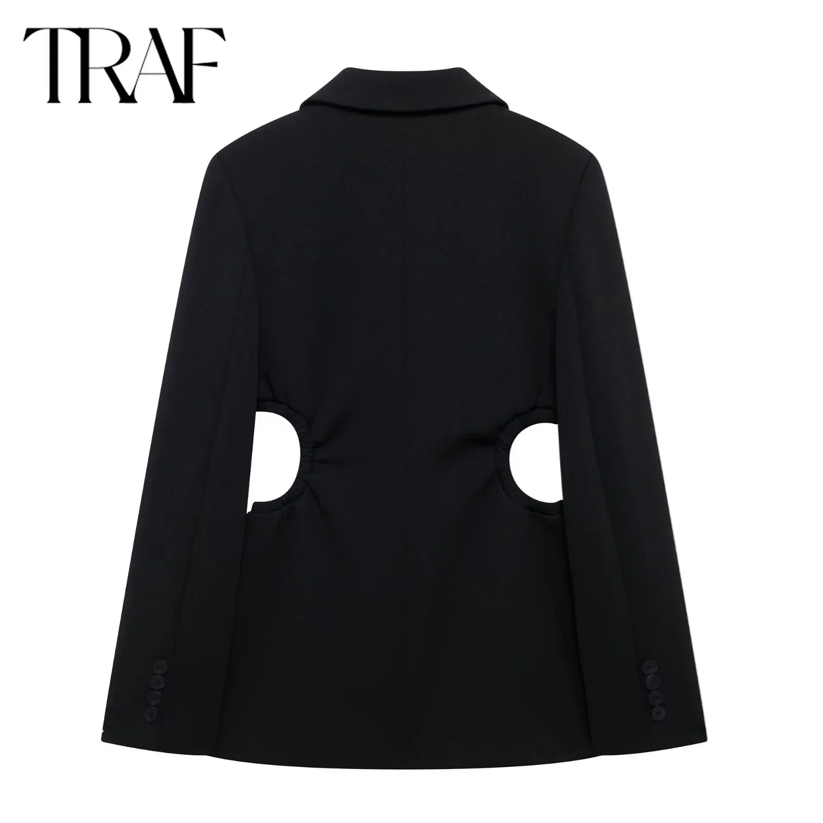 TRAF Blazers for Women Fashion Autumn Winter Open Design Casual Suit Jacket Single Breasted Chic Female Flip Pocket Suit Coat